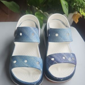CROCS Blue and White Sandals